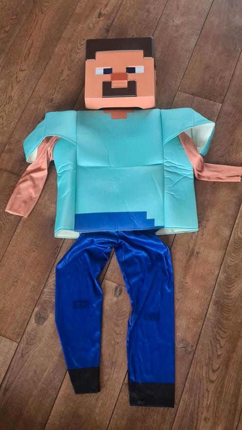 Ongedragen Minecraft Steve verkleedpak maat M Carnaval, Kinderen en Baby's, Kinderkleding | Overige, Nieuw, Ophalen of Verzenden