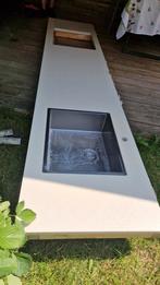 Mooi licht composiet werkblad met wasbak, Huis en Inrichting, Ophalen, Gebruikt, 200 cm of meer, Minder dan 100 cm