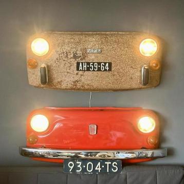 Wallpiece classic oldtimer Fiat 500 front wandlamp met LED beschikbaar voor biedingen