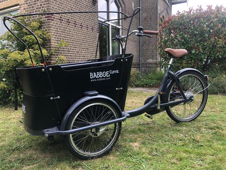 Babboe curve bakfiets, Fietsen en Brommers, Fietsen | Bakfietsen, Gebruikt, Overige merken, 4 kinderen of meer, Huif, Ophalen