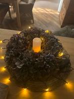 Hortensia Krans met Verlichting, Overige materialen, Bruin, Ophalen of Verzenden, Zo goed als nieuw