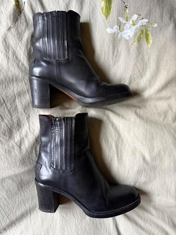 Shabbies laarsjes maat 39 zwart leer beschikbaar voor biedingen