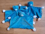 Knuffeldoekje blauw beertje nestle witte voetjes doek, Ophalen of Verzenden, Zo goed als nieuw, Beer