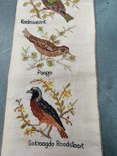 Vintage schellekoord vogels koperbeslag en grote bel (SK3), Hobby en Vrije tijd, Borduren en Borduurmachines, Gebruikt, Handborduren