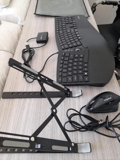 Ergonomic Keyboard & Mouse & Waterproof Laptop Travel Sleeve, Computers en Software, Toetsenborden, Zo goed als nieuw, Qwerty