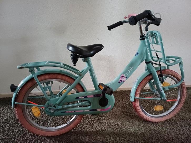 Alpina Clubb 14 inch meisjesfiets - roze accenten, Fietsen en Brommers, Fietsen | Meisjes, Gebruikt, 14 inch of minder, Handrem