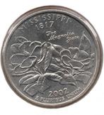 USA quarter 2002-D Mississippi, Ophalen of Verzenden, Losse munt, Noord-Amerika
