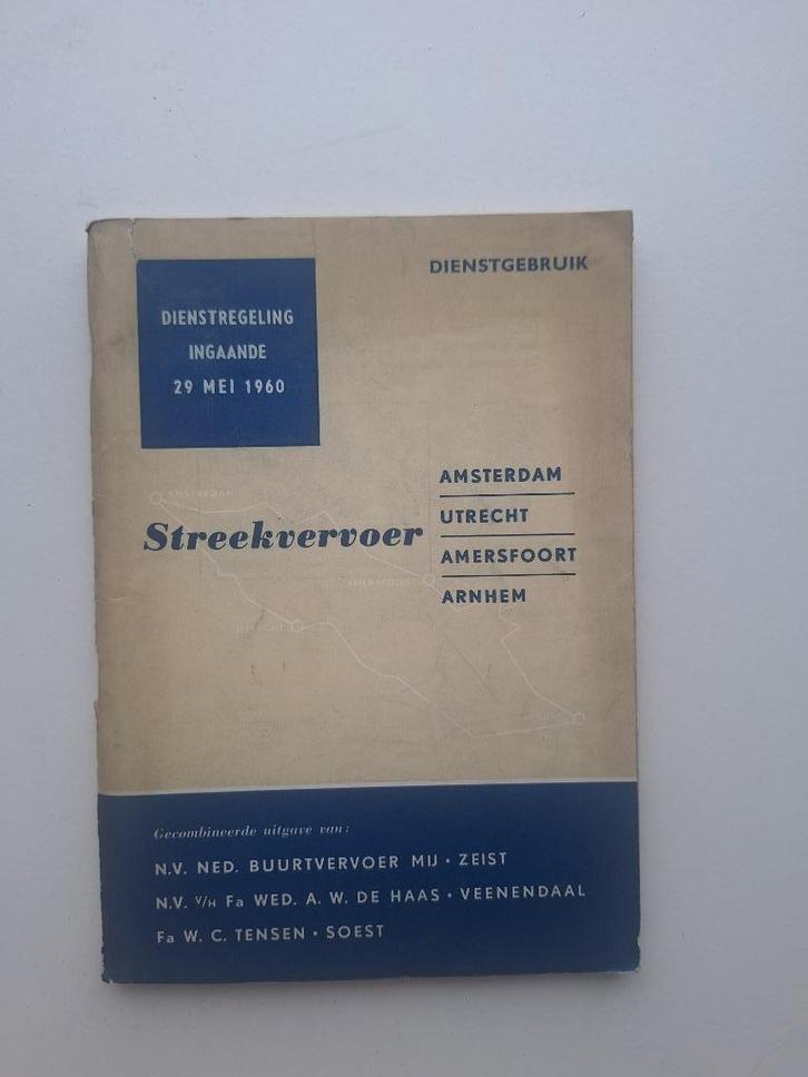 NBM STREEKVERVOER DIENSTREGELING INGAANDE - 29 MEI 1960, Verzamelen, Spoorwegen en Tramwegen, Gebruikt, Bus of Metro, Boek of Tijdschrift