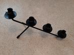 Zwarte kandelaar voor 4 kaarsen. Trapje, Minder dan 25 cm, Gebruikt, Ophalen of Verzenden, Kandelaar