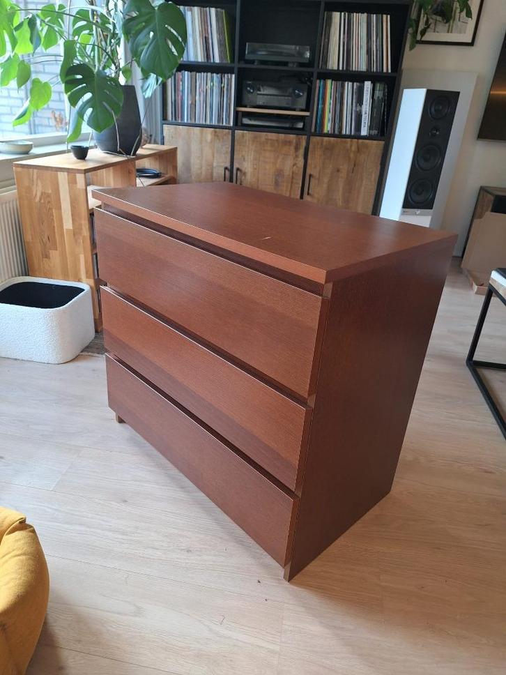 Ladenkast IKEA Malm 3 laden bruin (80Bx78Hx48D), Huis en Inrichting, Kasten | Ladekasten, Gebruikt, Minder dan 100 cm, 50 tot 100 cm