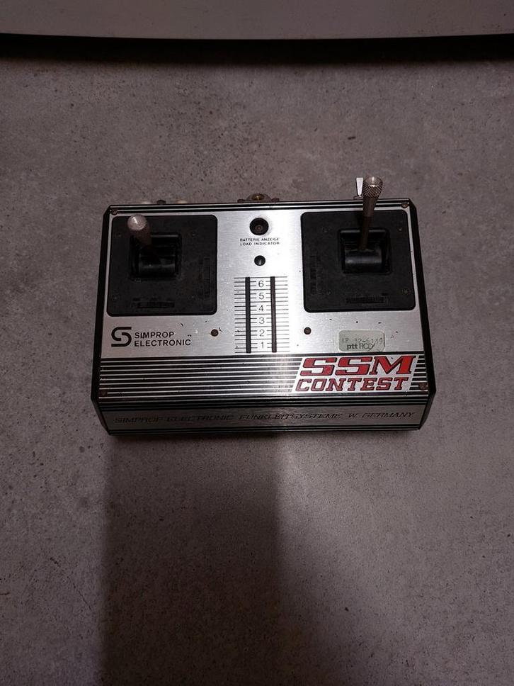 Vintage retro Ssm contest simprop afstandbediening  zender, Hobby en Vrije tijd, Modelbouw | Radiografisch | Vliegtuigen, Gebruikt