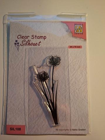 Nellie Snellen Clear Stamp - Bloemen Silhouette beschikbaar voor biedingen