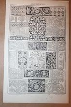 Antieke prent - Arabesken [architectuur] - Ca 1885 !!, Ophalen of Verzenden, Voor 1940, Gebruikt