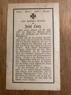 Overlijdensprentje Soldaat Josef Lenz., Verzenden, Landmacht, Duitsland, Overige typen