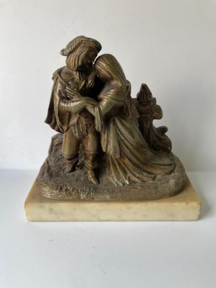 Antiek beeld Zamak Victoriaanse stijl Brevet Frankrijk 1875., Antiek en Kunst, Kunst | Overige Kunst, Ophalen