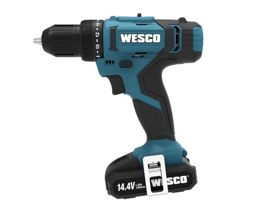 Accuboormachine (Wesco WS2723K2 14,4V), Doe-het-zelf en Verbouw, Gereedschap | Boormachines, Zo goed als nieuw, Boor- en Schroefmachine