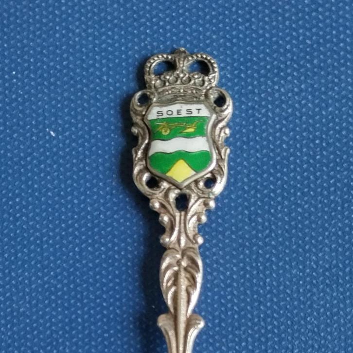 verzilverd lepeltje wapen Soest (90), Antiek en Kunst, Antiek | Bestek, Ophalen of Verzenden