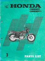 Honda CB500 T Honda CB500 T1 parts list onderdelenboek 3357z, Ophalen of Verzenden, Honda