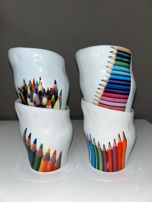 4 bekers Corry Ammerlaan / Artihove Art, Antiek en Kunst, Kunst | Designobjecten, Ophalen of Verzenden