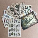 10 velletjes vintage look papier, 10x14 cm, groene planten, Ophalen of Verzenden