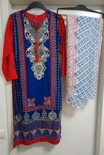 Rood blauw indiase Afghaanse kameez broek 3 delige pak, Kleding | Dames, Gelegenheidskleding, Ophalen of Verzenden, Nieuw, Maat 36 (S)
