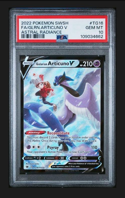 PSA 10 GEM MINT Galarian Articuno TG16, Hobby en Vrije tijd, Verzamelkaartspellen | Pokémon, Zo goed als nieuw, Losse kaart, Ophalen