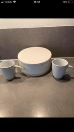 Koektrommel ( steen ) met 2 mokken nieuw, Huis en Inrichting, Keuken | Servies, Ophalen of Verzenden, Zo goed als nieuw