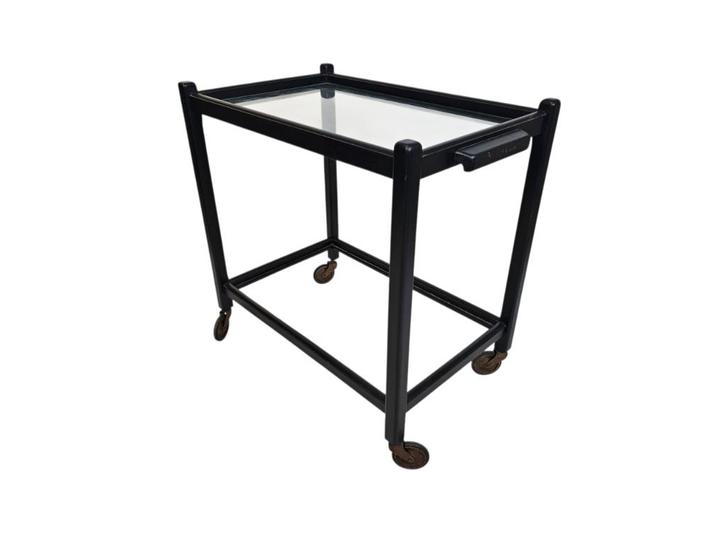 Art Deco stijl - trolley - serveerwagen - hout - glas, Huis en Inrichting, Tafels | Sidetables, Gebruikt, 25 tot 50 cm, 50 tot 100 cm