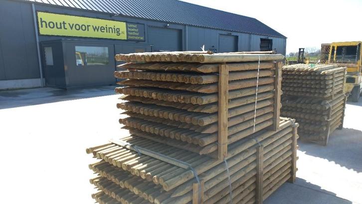 Geimpregneerde (Weide) Palen. Div. lengtes / diktes, Tuin en Terras, Palen, Balken en Planken, Nieuw, Palen, Minder dan 180 cm