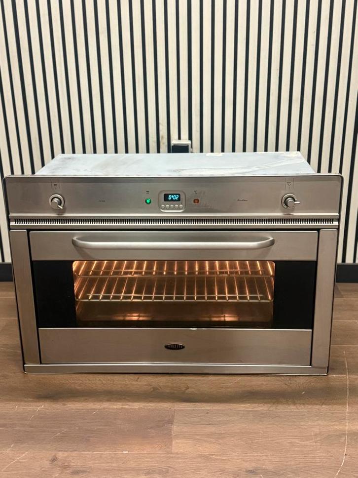Luxe Boretti inbouwoven RVS multifunctioneel 90 cm, Witgoed en Apparatuur, Ovens, Zo goed als nieuw, Inbouw, Oven met grill, 60 cm of meer