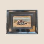 Strandgezicht olieverf 3 dames in de duinen, Antiek en Kunst, Ophalen of Verzenden