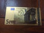 Golden bankbiljet 5 euro, Postzegels en Munten, 10 euro, Ophalen of Verzenden, België