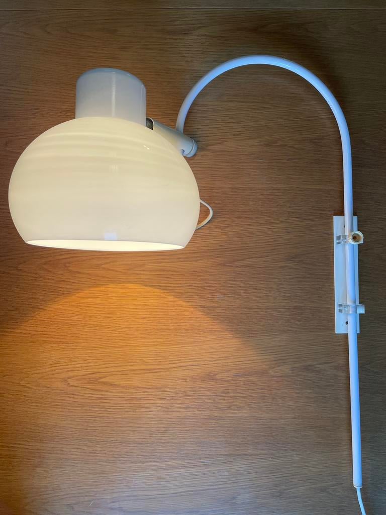 Vintage Space Age mushroomlamp - wit midcentury 70s design, Ophalen of Verzenden, Zo goed als nieuw, Metaal, Vintage midcentury Space Age 1970s wit design