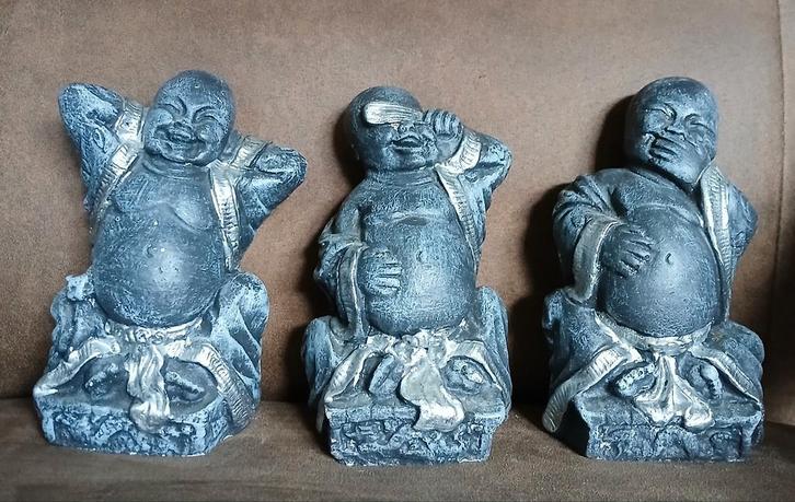 3 Wijze Boeddhabeelden - Horen, zien en zwijgen, Huis en Inrichting, Woonaccessoires | Boeddhabeelden, Gebruikt, Ophalen of Verzenden