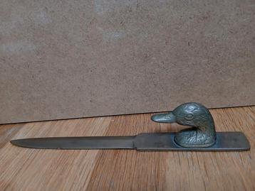Retro, vintage Messing briefopener "Eend",  beschikbaar voor biedingen
