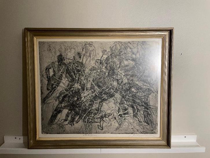 Jan Bezemer (1907-1997) - Ets - Stadion, Antiek en Kunst, Kunst | Etsen en Gravures, Ophalen of Verzenden