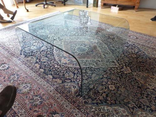 Glazen salontafel, Huis en Inrichting, Tafels | Salontafels, Gebruikt, Minder dan 50 cm, 50 tot 100 cm, 50 tot 100 cm, Rechthoekig