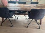 Nette eettafel van wagonplanken, Huis en Inrichting, Tafels | Eettafels, 200 cm of meer, Zo goed als nieuw, Vijf personen of meer