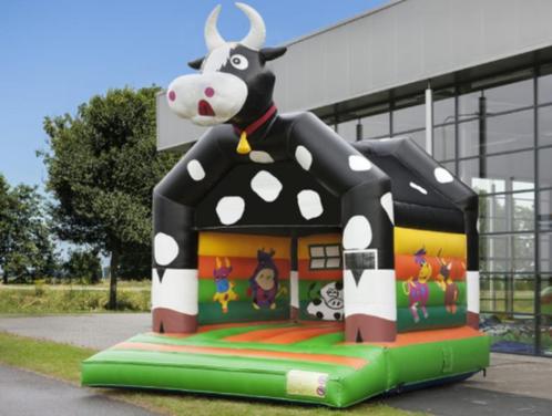 Springkussen Koe met dakje te huur, huren, Hobby en Vrije tijd, Feestartikelen | Verhuur, Zo goed als nieuw, Verjaardag, Verzenden