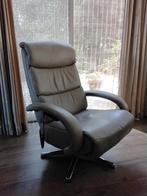 Polinova lederen elektrische relaxfauteuil kleur Taupe, Ophalen, Zo goed als nieuw, 50 tot 75 cm, Leer