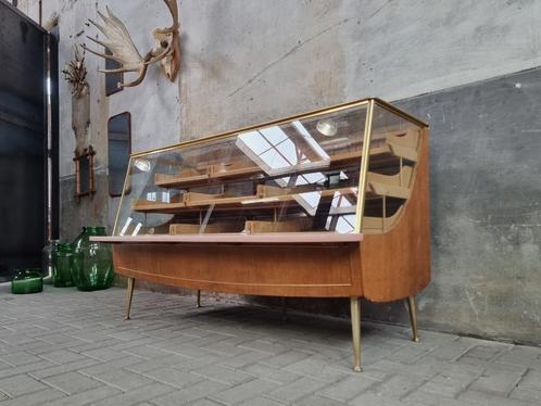 Jaren 60 Duitse Toonbank Vintage Winkel Vitrine Laden Kast, Huis en Inrichting, Kasten | Vitrinekasten, Gebruikt, Minder dan 100 cm