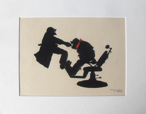 Matthias Walter - Zahnarzt/Tandarts knipselkunst. Gesigneerd, Antiek en Kunst, Kunst | Overige Kunst, Ophalen of Verzenden
