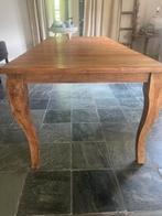 Massief houten eettafel 220x100 met gebogen (cabriole) poten, Ophalen, Gebruikt, 100 tot 150 cm, 200 cm of meer