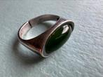 Vintage zilveren ring met groene steen, Ophalen of Verzenden, Zo goed als nieuw, Dame, Zilver