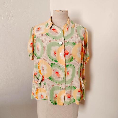 Originele echte vintage jaren 30- 40 blouse met.36-38, Kleding | Dames, Blouses en Tunieken, Zo goed als nieuw, Maat 36 (S), Overige kleuren