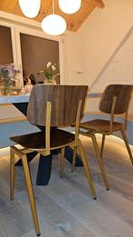 4 Rietveld Industriele Schoolstoelen (nieuw €95 per stuk), Huis en Inrichting, Stoelen, Ophalen, Gebruikt, Bruin, Vier