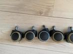 Set van bureaustoelwielen. Dubbele wielen, Ophalen of Verzenden, Gebruikt, Zwart, Bureaustoel