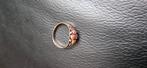 Gouden dames ring 14 kr en met bloedkoraal, Sieraden, Tassen en Uiterlijk, Ringen, Ophalen of Verzenden, Zo goed als nieuw, Dame