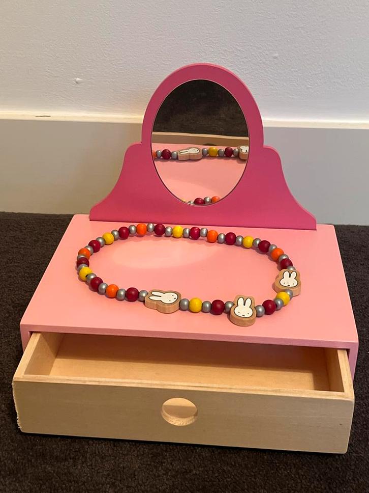 Houten kaptafel met spiegel en lade, Kinderen en Baby's, Speelgoed | Educatief en Creatief, Zo goed als nieuw, Bouwen, Ophalen of Verzenden