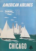 Affiche Sabena American Airlines Chicago, Ophalen of Verzenden